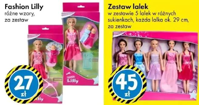 Zestaw lalek w zestawie 5 lalek w różnych sukienkach, każda lalka ok. 29 cm