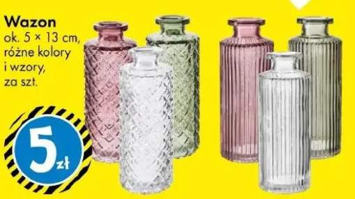 Wazon ok. 5 × 13 cm, różne kolory i wzory
