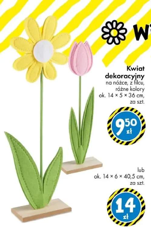 Kwiat dekoracyjny na nóżce, z filcu