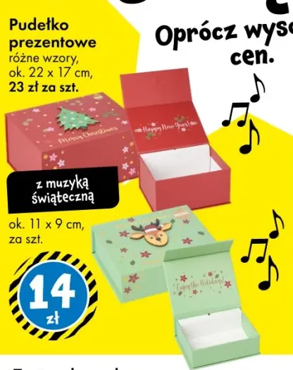 Pudełko prezentowe z muzyką świąteczną ok. 11x9 cm +1 wariant