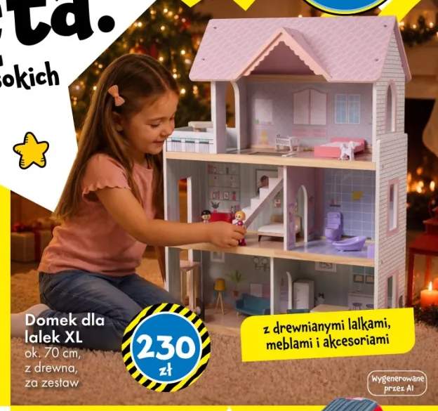 Domek dla lalek XL ok. 70 cm z drewna
