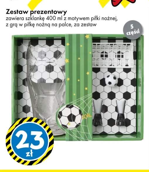 Zestaw prezentowy szklanka 400 ml + gra w piłkę nożną na palce