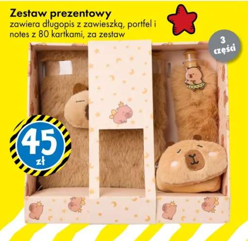 Zestaw prezentowy długopis z zawieszką portfel i notes z 80 kartkami
