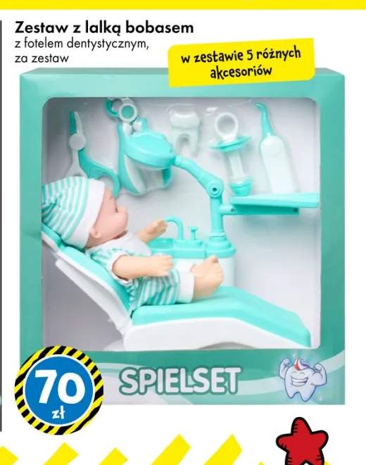 Zestaw z lalką bobasem z fotelem dentystycznym