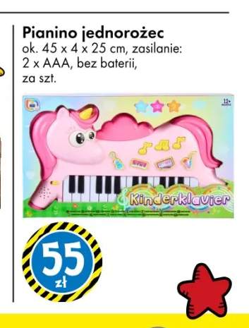 Pianino jednorożec ok. 45x4x25 cm
