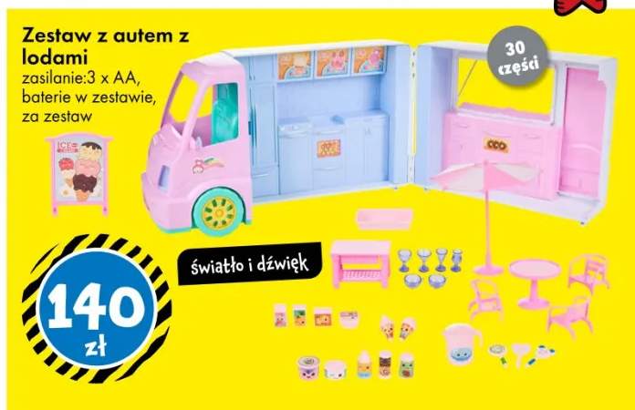 Zestaw z autem z lodami 30 części